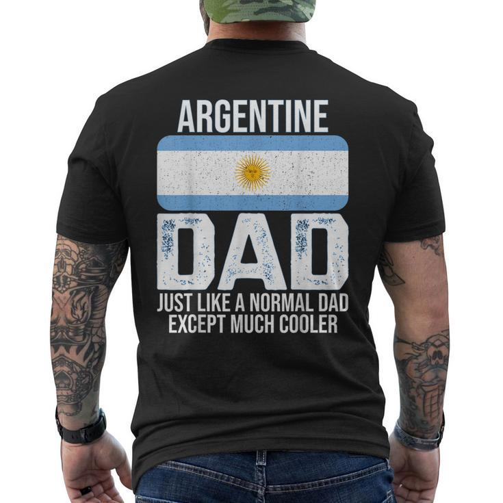 Mens Vintage Argentine Dad Argentina Flag Fathers Day Men's T-shirt Back Print