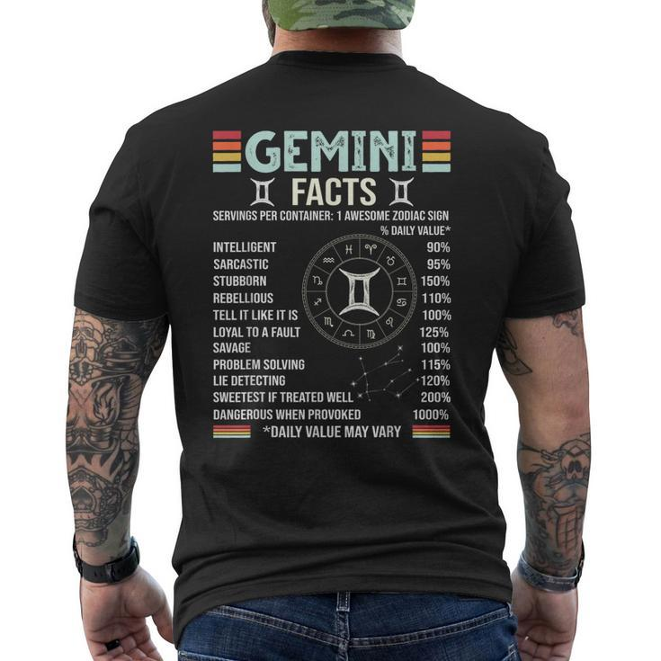 Vintage Astrology May June Birthday Zodiac Sign Retro Gemini  Mens Back Print T-shirt