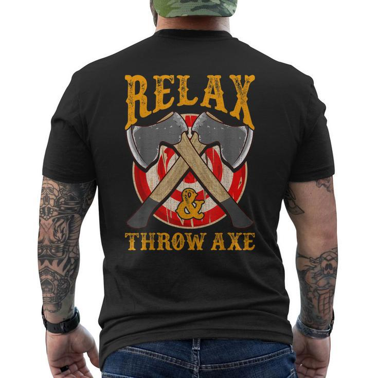 Vintage Axe Throwing Hatchet Lumberjack Dad Men's T-shirt Back Print