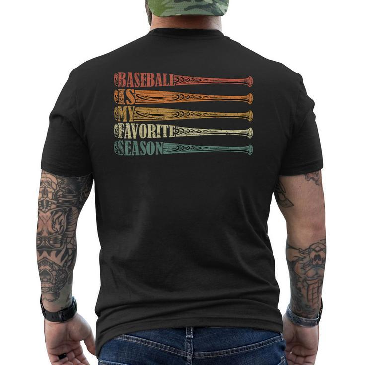 Vintage Baseball Players - Baseball Is My Favorite Season Men's T-shirt Back Print