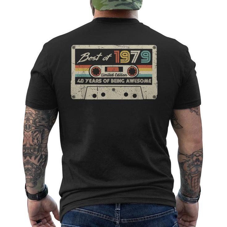 Vintage Best Of 1979 40Th Birthday Retro Cassette Tape Men's Back Print T-shirt