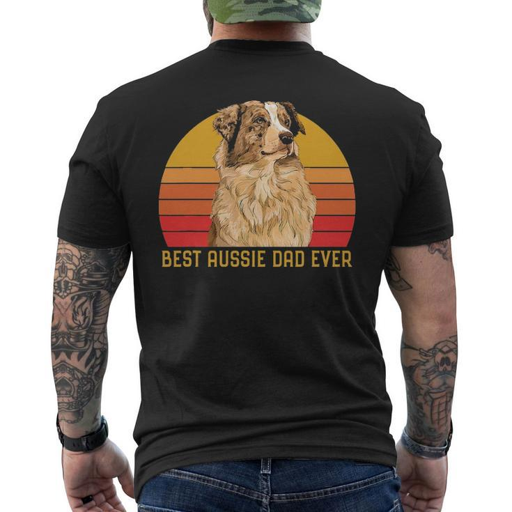 Vintage Best Aussie Dad Ever Papa Australian Shepherd Dog V2 Men's T-shirt Back Print