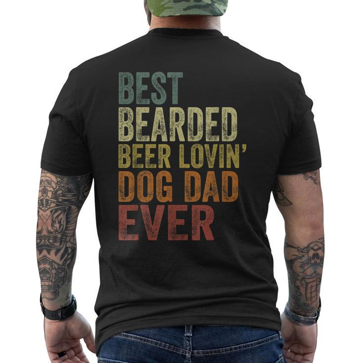 Mens Vintage Best Bearded Beer Lovin Dog Dad Pet Lover Owner Men's T-shirt Back Print