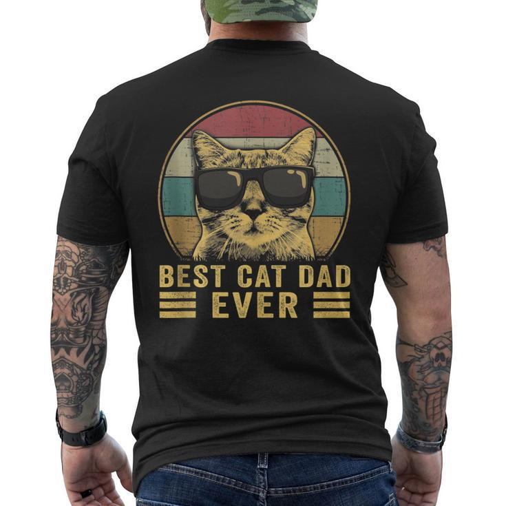 Vintage Best Cat Dad Ever Bump Fit Fathers Day Men's T-shirt Back Print
