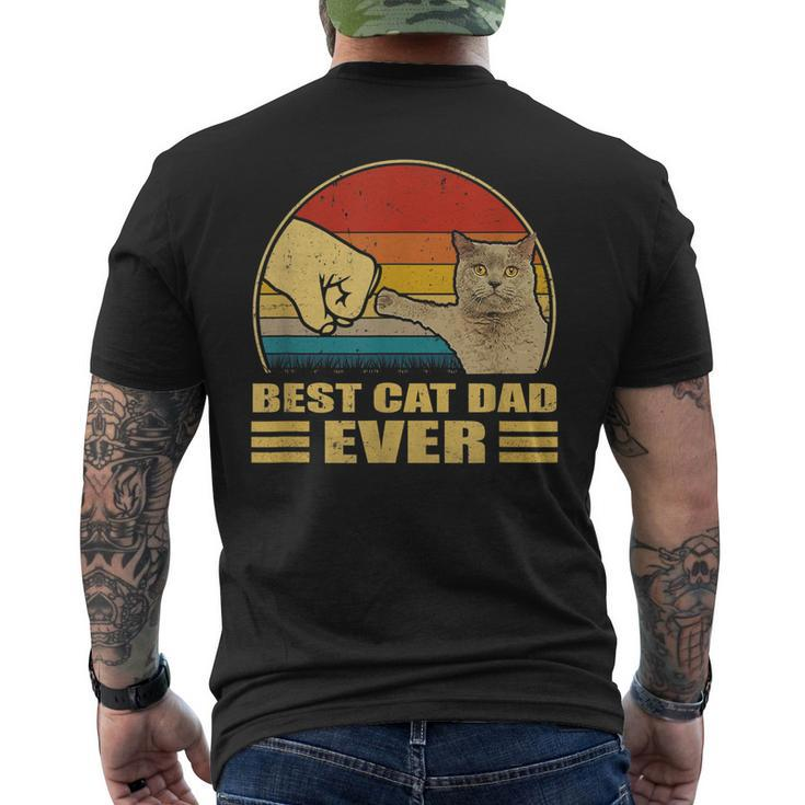 Mens Vintage Best Cat Dad Ever Bump Fit Cat Lover Men's T-shirt Back Print