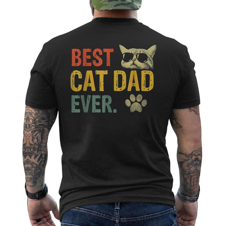 Vintage Best Cat Dad Ever T  Cat Daddy Mens Back Print T-shirt