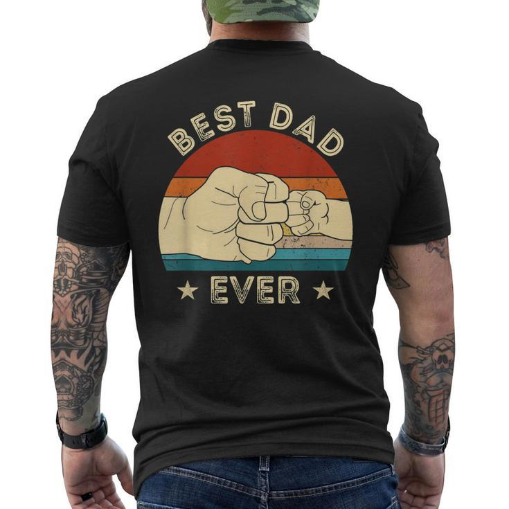 Vintage Best Dad Ever Fist Bump Fathers Day Daddy Men's Back Print T-shirt