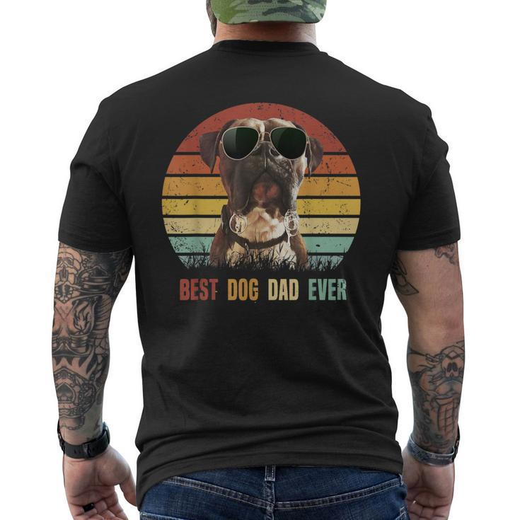 Vintage Best Dog Dad Ever Boxer Dog Fathers Day Men's Back Print T-shirt