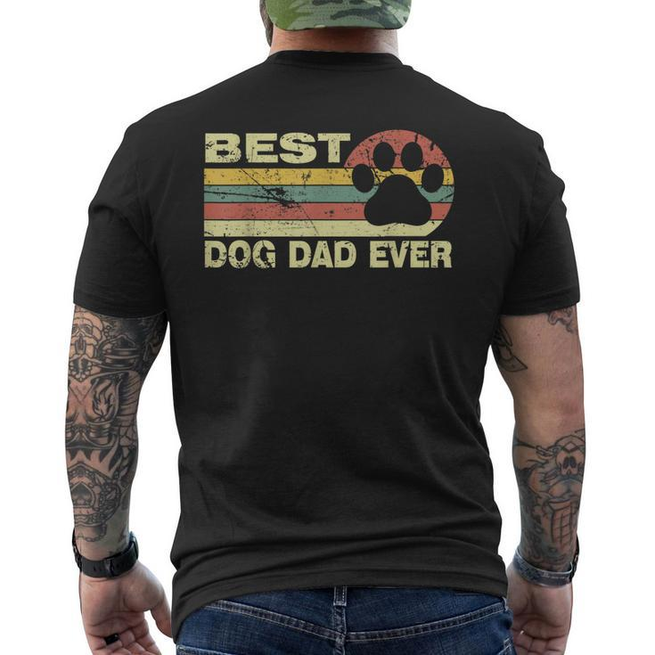Mens Vintage Best Dog Dad Ever Cool Fathers Day Retro Men's T-shirt Back Print