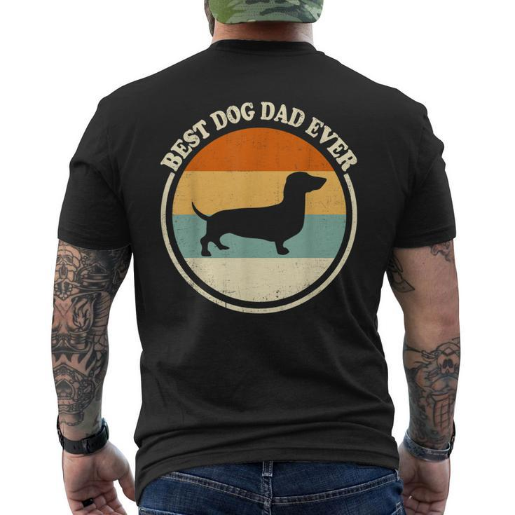Vintage Best Dog Dad Ever Dachshund Dog Lover Fathers Day Men's T-shirt Back Print