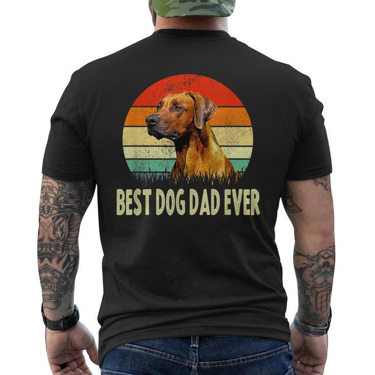 Vintage Best Dog Dad Ever Dog Father For Men Men's Back Print T-shirt