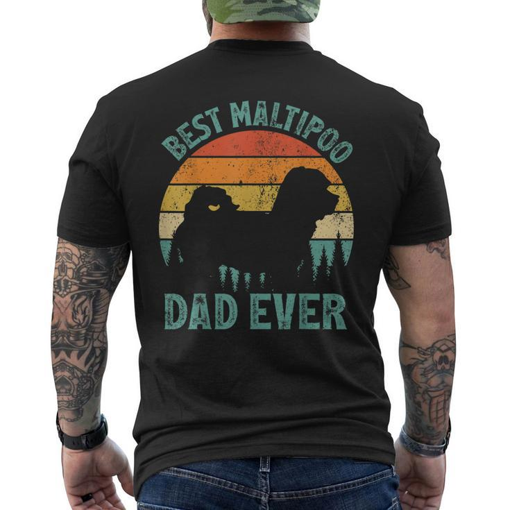 Mens Vintage Best Maltipoo Dad Ever Fathers Day Men's T-shirt Back Print