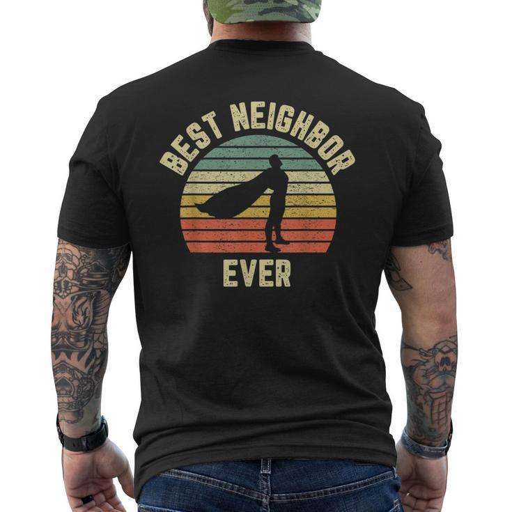 Vintage Best Neighbor Ever Superhero Fun Gift Graphic Gift For Mens Mens Back Print T-shirt