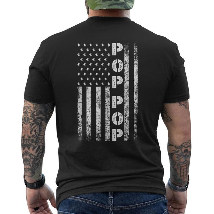 Vintage Best Pop Pop Ever Men American Flag Idea For Grandpa Mens Back Print T-shirt