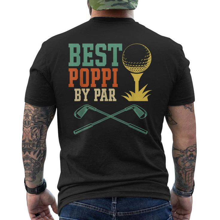 Mens Vintage Best Poppi By Par Disc Golf Dad Fathers Papa Men's T-shirt Back Print