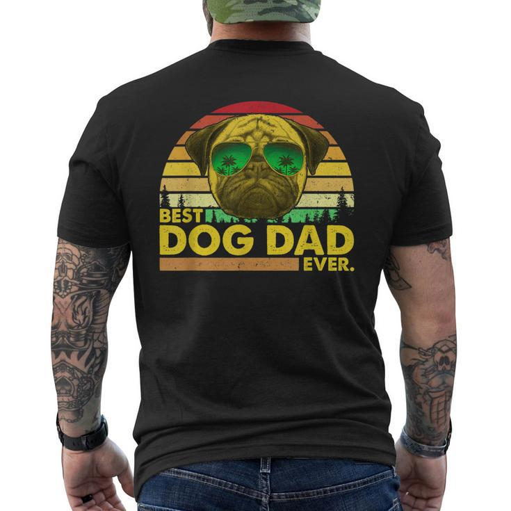 Vintage Best Pug Dad Ever Dog Daddy Father Men's Back Print T-shirt