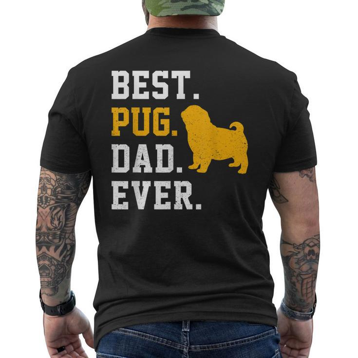 Vintage Best Pug Dad Ever Fathers Day Dog Men's Back Print T-shirt