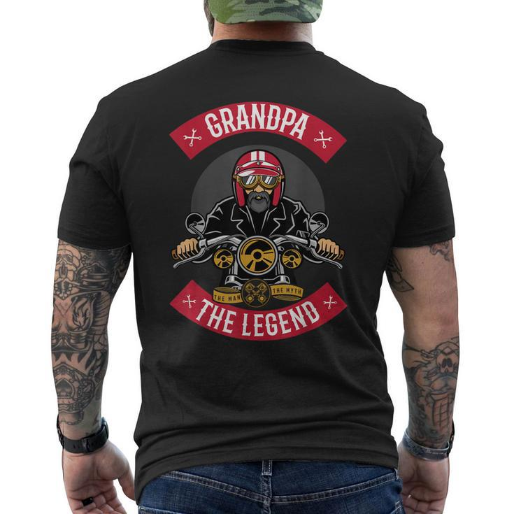 Vintage Biker Grandpa The Man The Myth The Legend Motorcycle Men's Back Print T-shirt