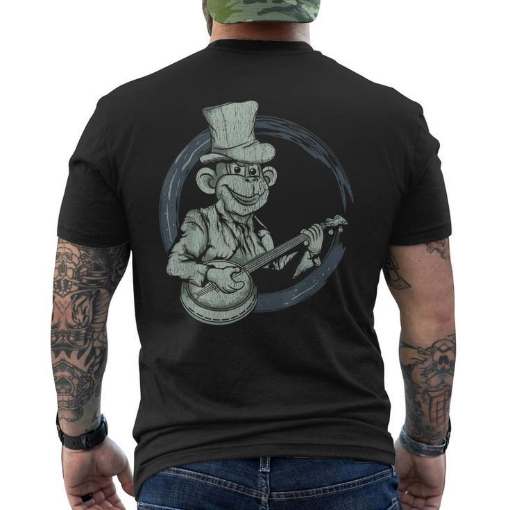Vintage Bluegrass Banjo - Southern Line Dance Monkey Men's T-shirt Back Print