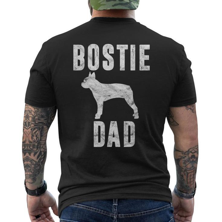 Vintage Boston Terrier Dad Dog Daddy Bostie Father Men's T-shirt Back Print