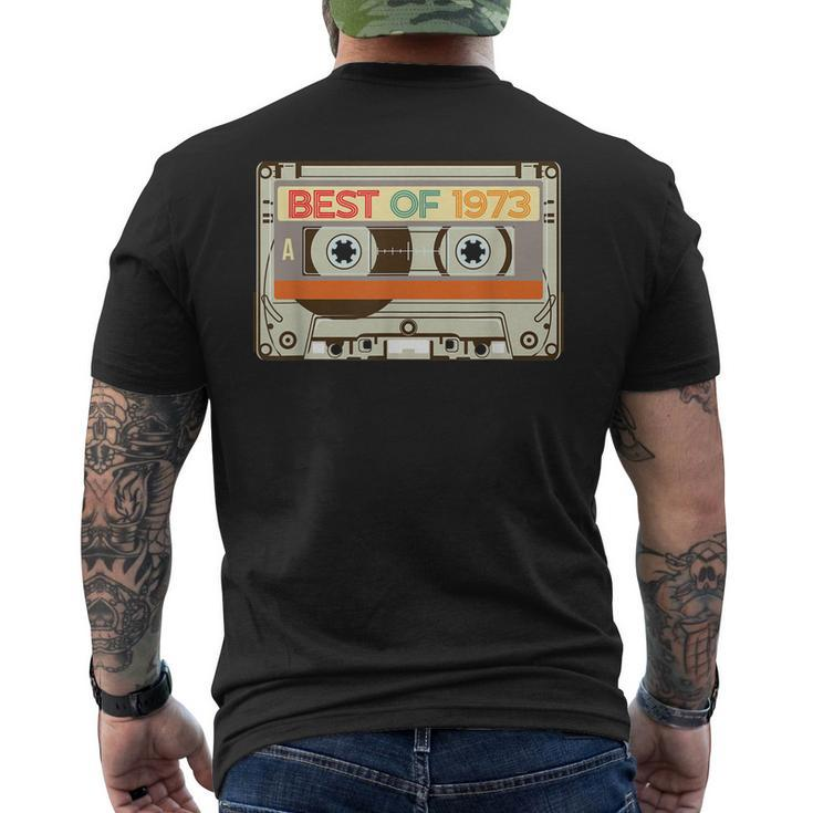 Vintage Cassette Tape Birthday Born In Best Of 1973 Men's Back Print T-shirt