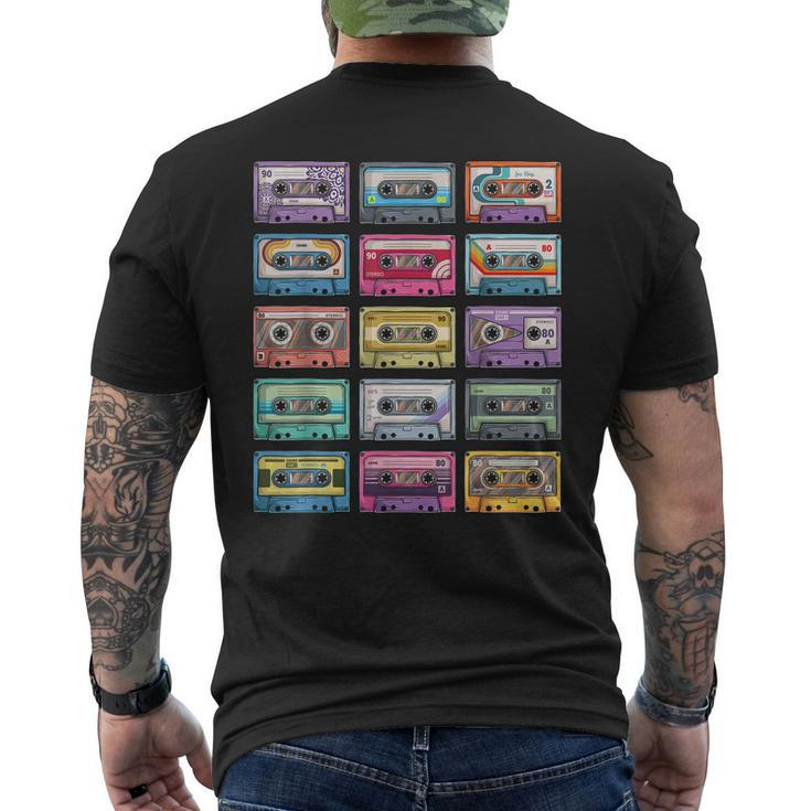 Vintage Cassette Tapes Collection 80S 90S Music Mixtape Men's T-shirt Back Print
