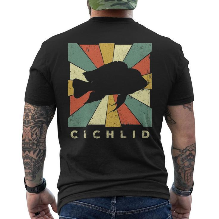 Vintage Cichlid Fish Lover Retro Style Animal Men's T-shirt Back Print