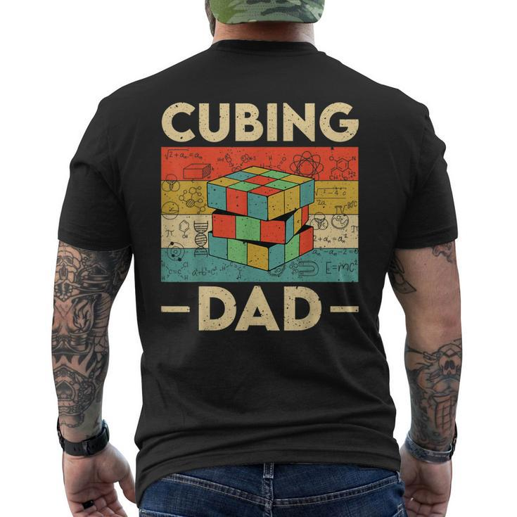 Vintage Cubing Dad Speedcubing Math Lovers Men's T-shirt Back Print