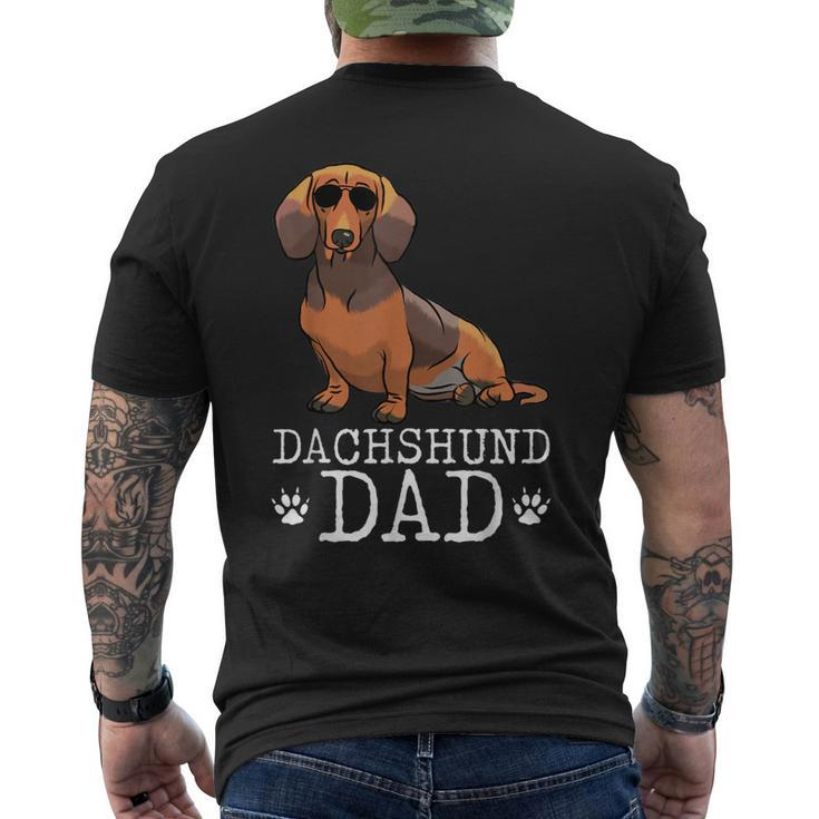 Vintage Dachshund Dad Dog Lover For Papa Father Men's T-shirt Back Print