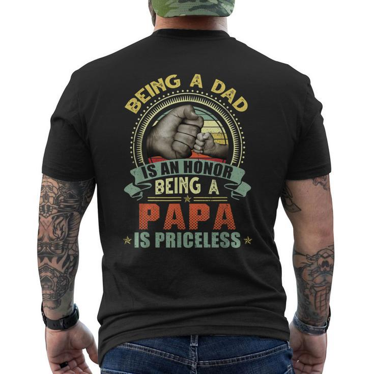 Vintage Being A Dad Is An Honor Being A Papa Is Priceless Men's T-shirt Back Print