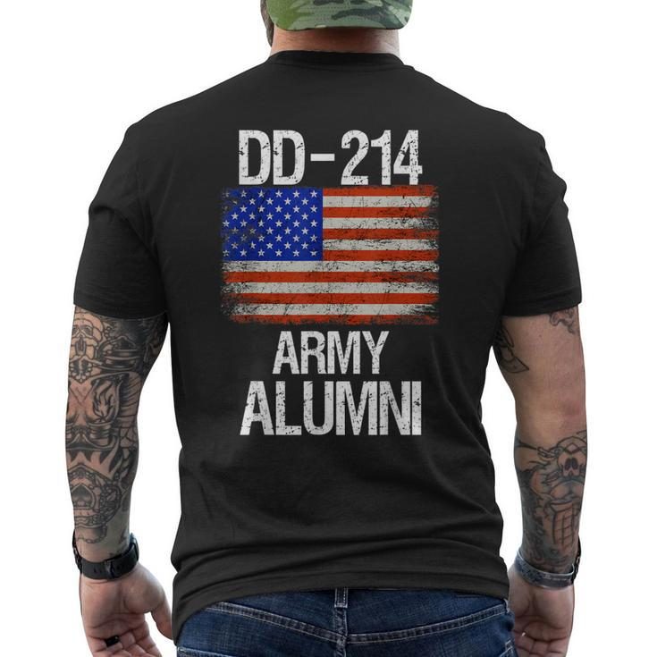 Vintage Dd214 Alumni Us Military Veteran American Flag Mens Back Print T-shirt
