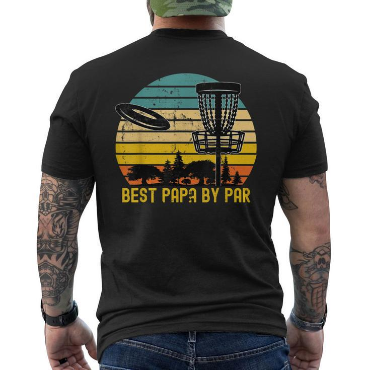 Vintage Disc Golf Dad Present - Best Papa By Par Disk Golf Men's T-shirt Back Print