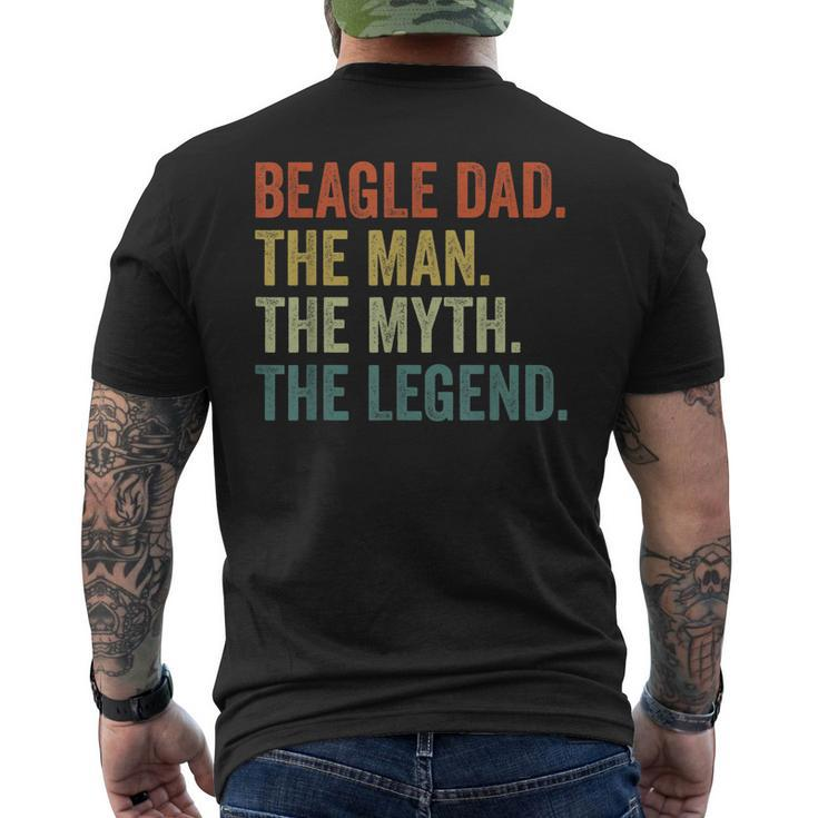 Mens Vintage Dog Dad Man Myth Legend Beagle Dad Day Men's T-shirt Back Print
