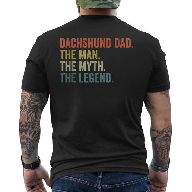 Men Vintage Dog Dad Man Myth Legend Dachshund Dad Day Men's T-shirt Back Print