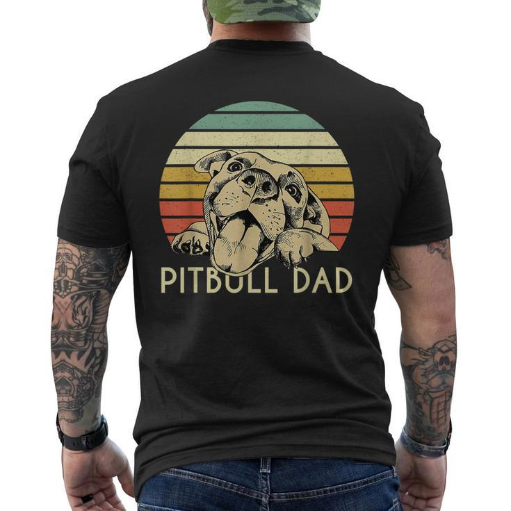 Vintage Dog Lover Best Pit Bull Dad Ever Fathers Day Men's Back Print T-shirt