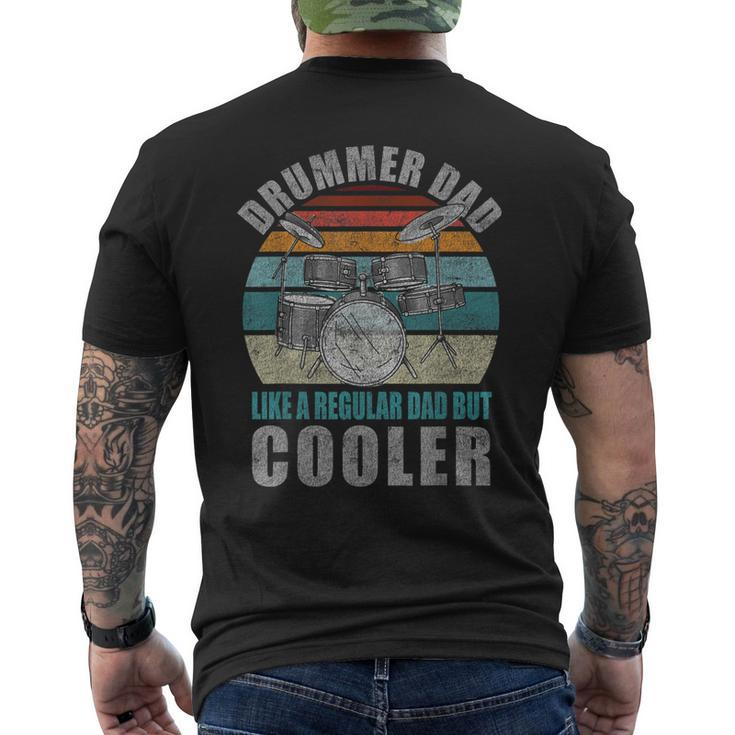 Mens Vintage Drummer Dad Like A Regular Dad For Fathers Day Men's T-shirt Back Print