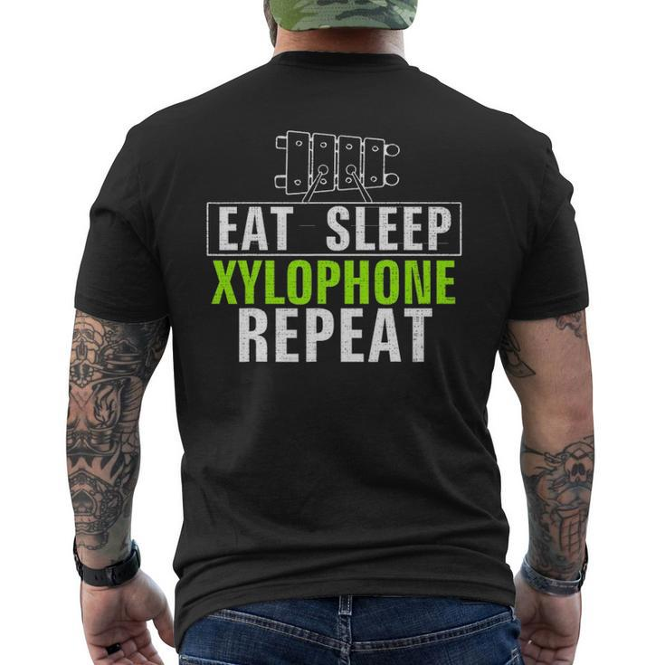 Vintage Eat Sleep Xylophone Repeat Music Orchestra Men's T-shirt Back Print