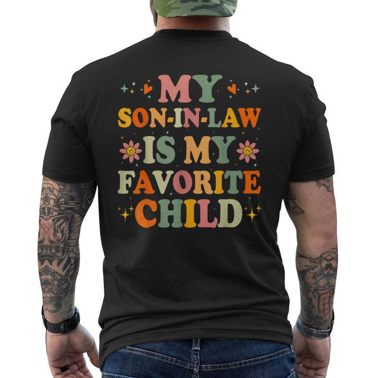 Vintage Family Humor My Son In Law Is My Favorite Child Men's Back Print T-shirt