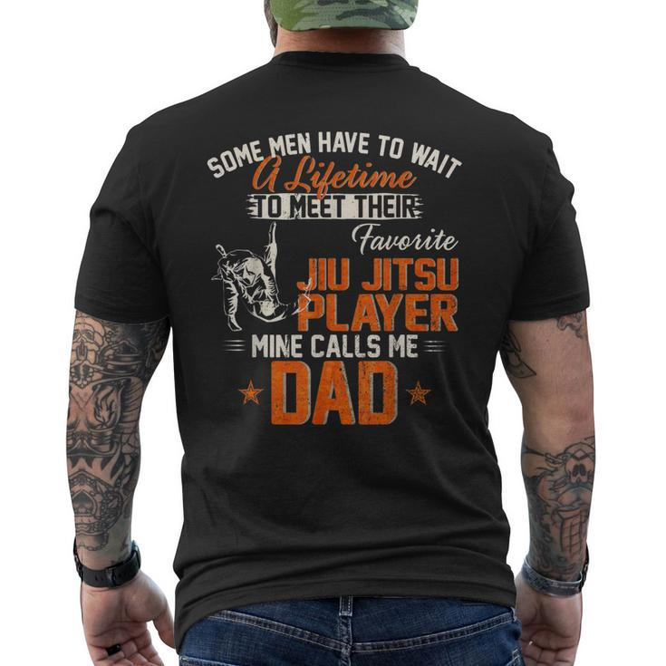 Vintage My Favorite Brazilian Jiu Jitsu Player Calls Me Dad Men's T-shirt Back Print