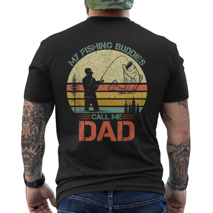Vintage Fishing Fisherman - My Fishing Buddies Call Me Dad Men's T-shirt Back Print
