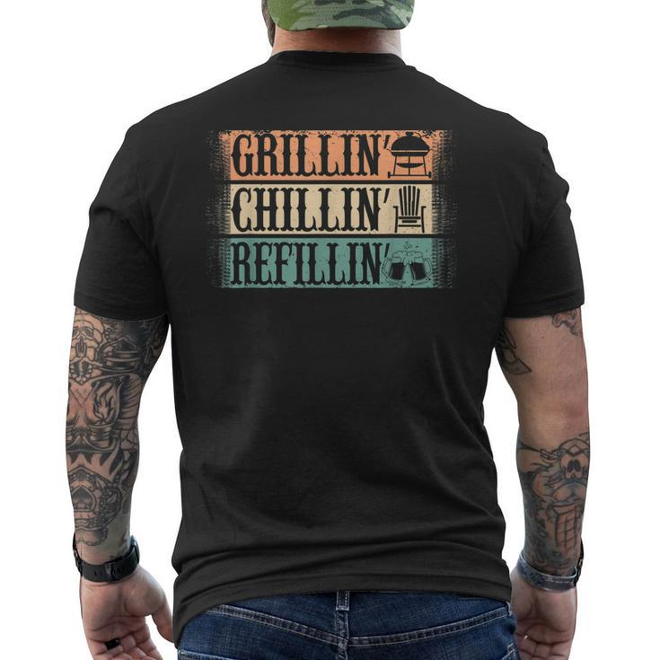 Vintage Grill Dad - Grilling Chilling Refilling Men's T-shirt Back Print