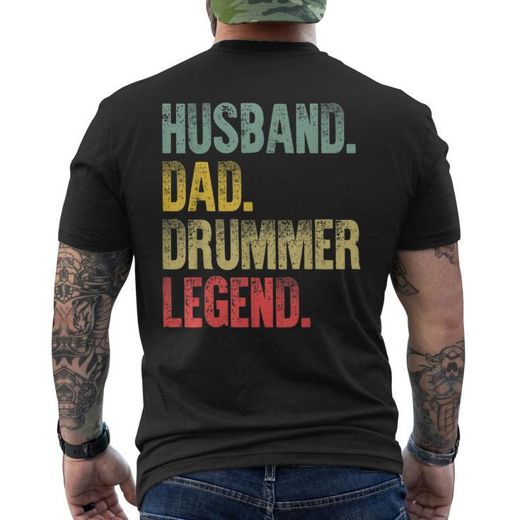 Mens Vintage Husband Dad Drummer Legend Retro Men's T-shirt Back Print