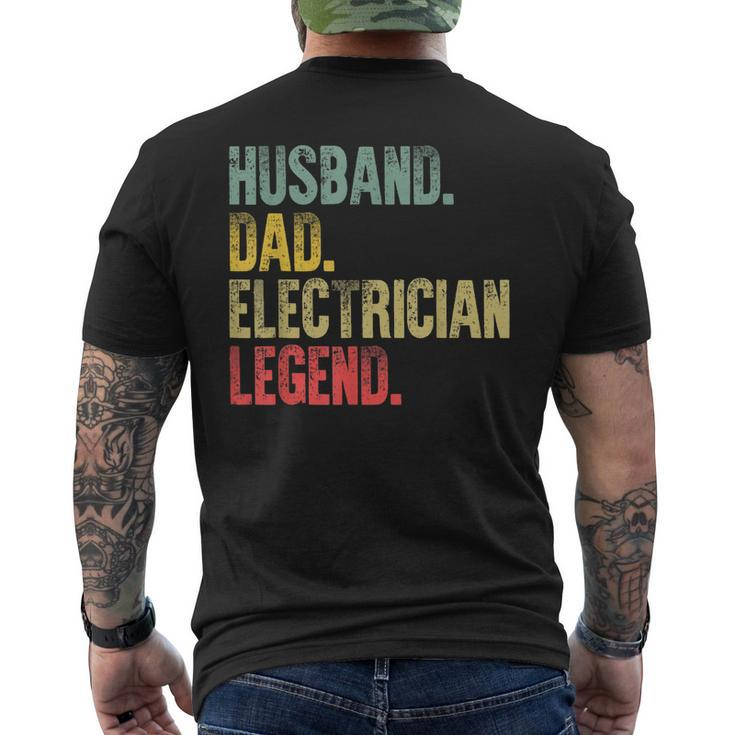 Mens Vintage Husband Dad Electrician Legend Retro Men's T-shirt Back Print