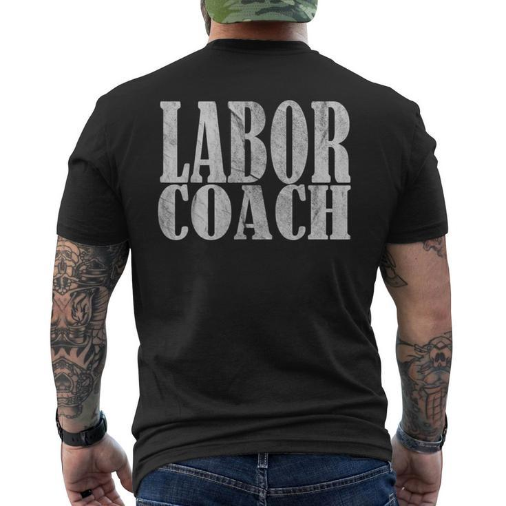 Vintage Labor Coach Dad Expecting Of Baby 2023 Birth Doula Men's T-shirt Back Print