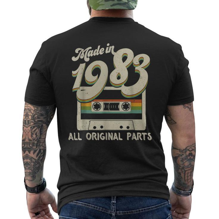 Vintage Made In 1983 Original Parts 40Th Birthday Men's Back Print T-shirt