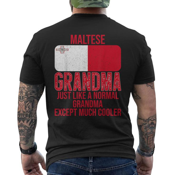 Vintage Maltese Grandma Malta Flag For Men's Back Print T-shirt
