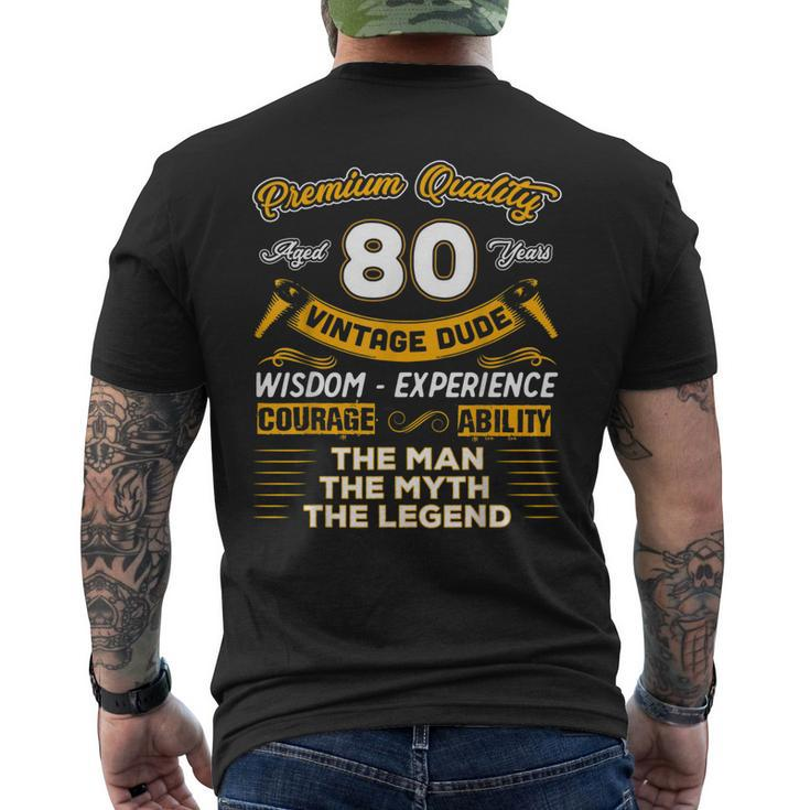 Vintage The Man Myth Legend 80 Yrs 80Th Birthday Men's Back Print T-shirt