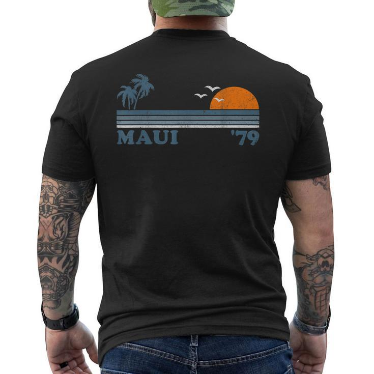 Vintage Maui Hawaii Beach Retro Hawaiian Vacation 70S Men's Back Print T-shirt