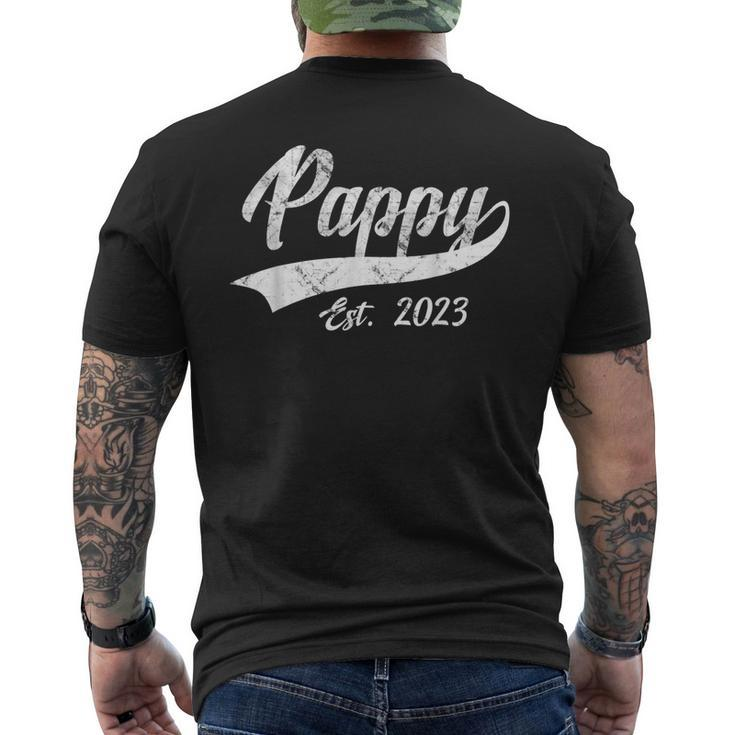 Vintage Pappy Est 2023 Fathers Day Dad Papa Grandpa Men Men's Back Print T-shirt