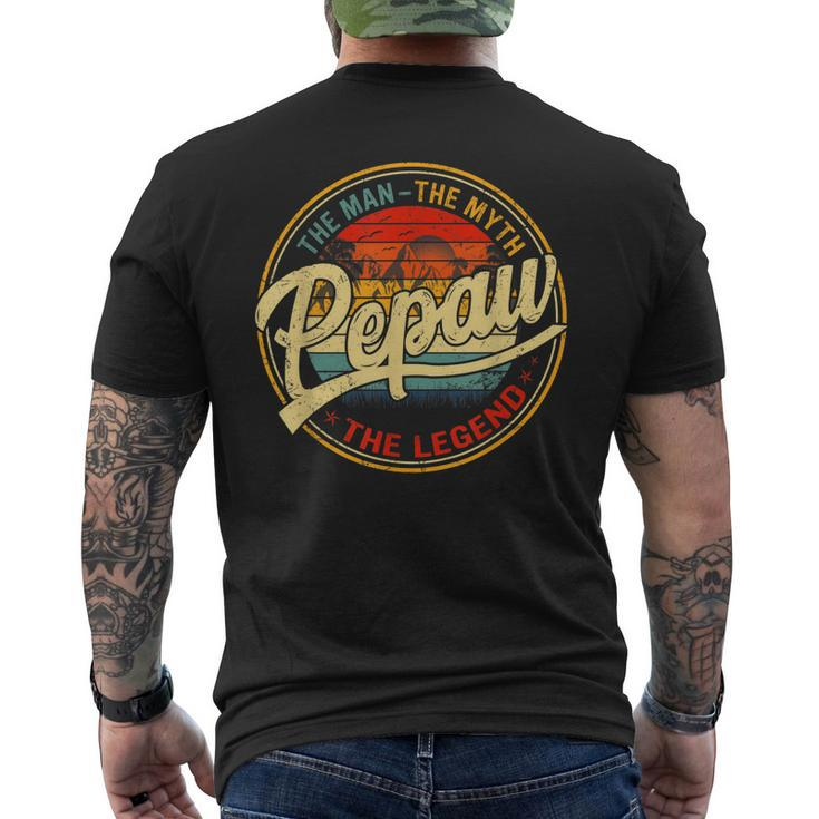 Vintage Pepaw Man Myth Legend Dad Fathers Day Men's Back Print T-shirt